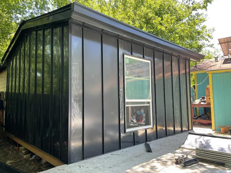 Black standing seam metal wall panels for Metal Roof Installation in Chesterfield